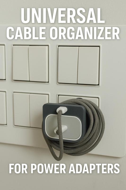 Universal Cable Organizer for Power Adapters | 3D Printed Cord Winder