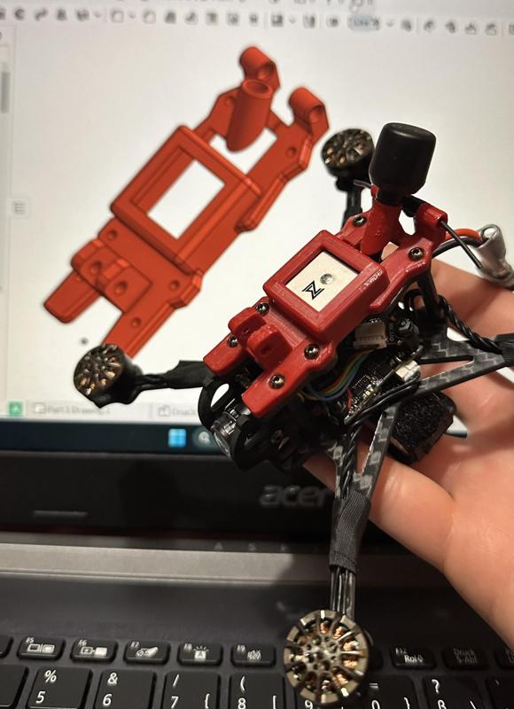 Walksnail M10 GPS mount + RX + TX + thumb holder for crux35