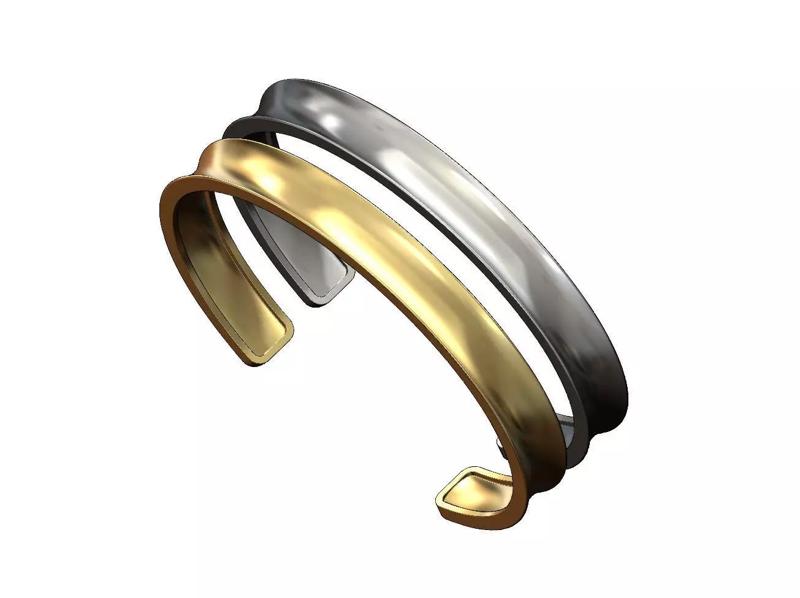 Simple Concave cuff bracelet