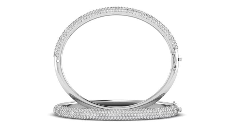 Womens Diamond Braslate with Lock Clasp