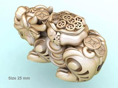 Pixiu money coin Bracelet - Unicorn  bracelet - Size 25 mm