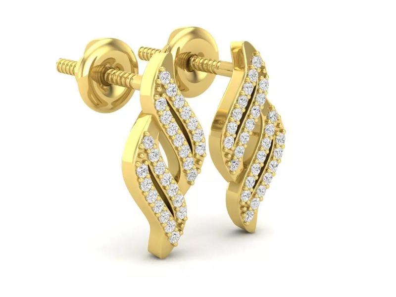 AV 602 Diamond Ladies Swirl Earrings