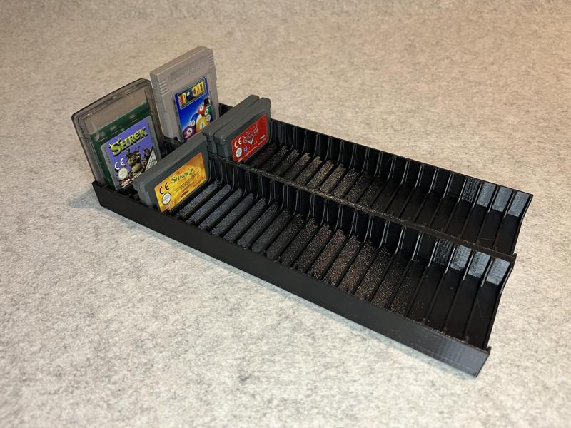 Games stand storage for 50 Gameboy cartridges