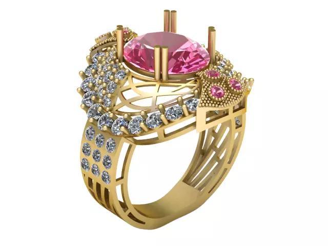 DIAMOND CLUSTER RING 3D PRINTABLE MODEL