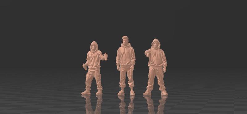 🎨 Graffiti Artists Vol. 2 - 3PACK 1/64 Scale | Ideal for urban dioramas and car meets 🎨 Graffiti Artists Vol. 2 - 3PACK 1/64 Scale | Perfect for urban dioramas and car meets