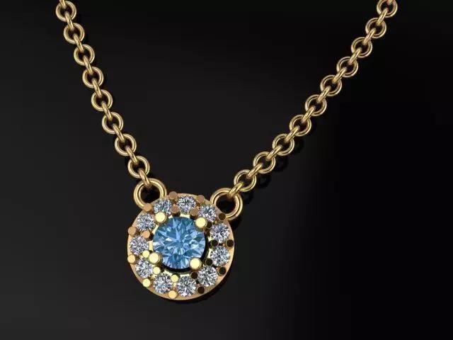 Dainty Round Halo Pendant 3mm