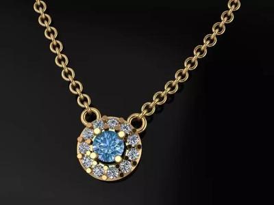 Dainty Round Halo Pendant 3mm