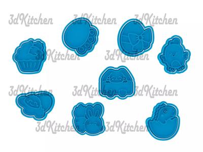 Easter cookie cutters - fondant STL files