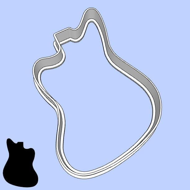 Music cookie cutters - #26 - guitar body shapes - Fender Jazzmaster / Jaguar (style 1)