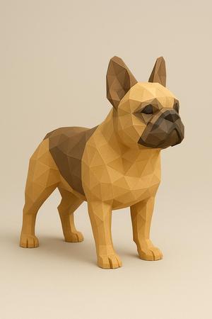 French Bulldog Low Poly 3D Model