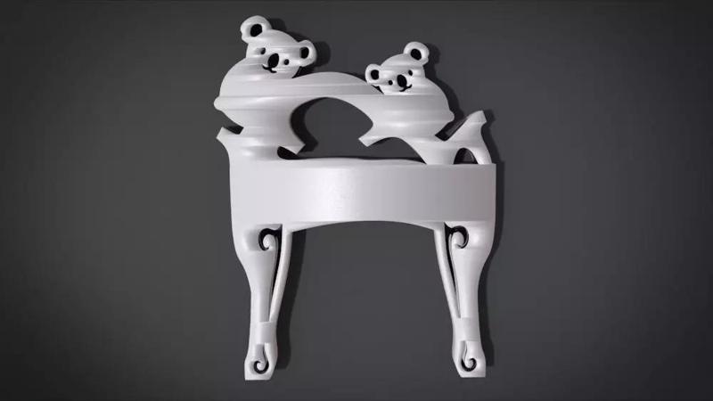 Unique Chair Legs Ornament with Koala Ornament motif