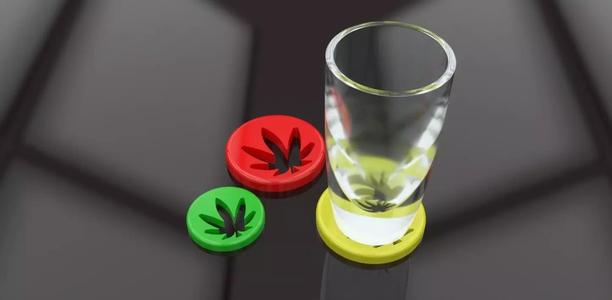 A cannabis themed coaster