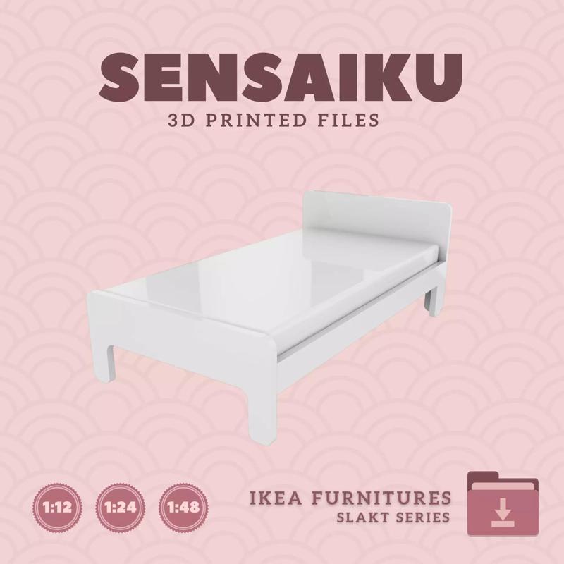 SLAKT Ext bed frm for Miniature Dollhouse - IKEA - 3D Print