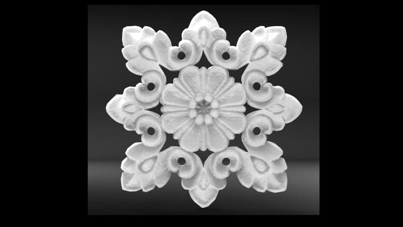 Rosette bas relief 3D print model