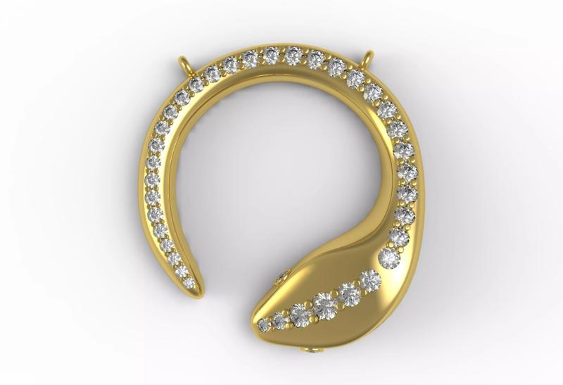 Classic Reptilia Snake Diamond Pendant