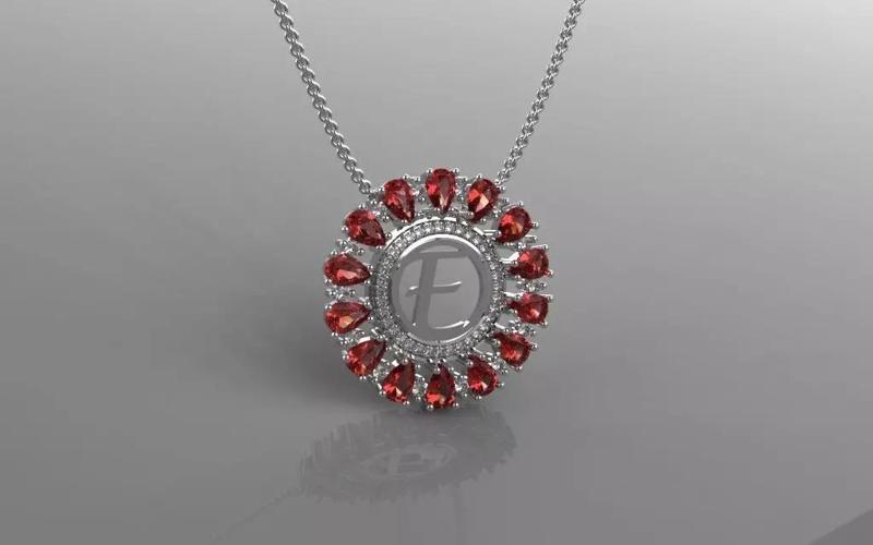 Classic Letter E Pendant - 3D Jewelry - PG-272