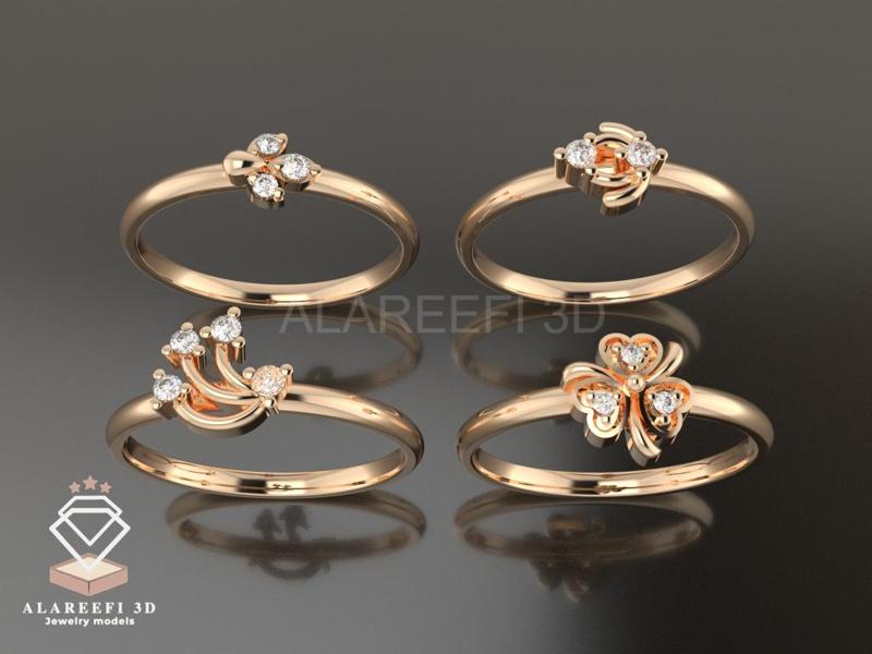 Collection #10 - 32 lightweight Italian rings Inlaid with gems.