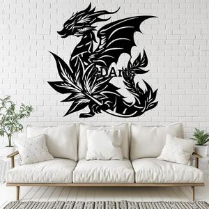 Leaf Dragon 2D Wall Art/Window Art - Digital STL & SVG Files for 3D Printing and Laser Cutting