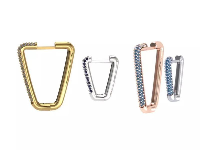 Earring pair of earrings with crystals