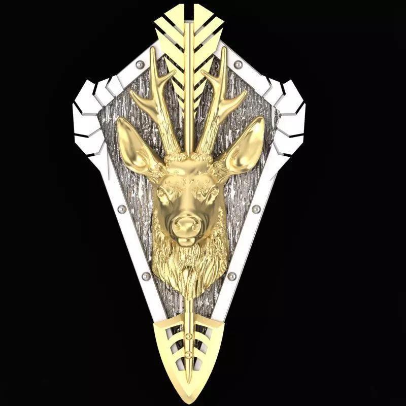 chamois  head  trophy  pendant