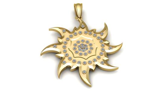 ROUND GOLD SUN  PENDANT  3d printable model