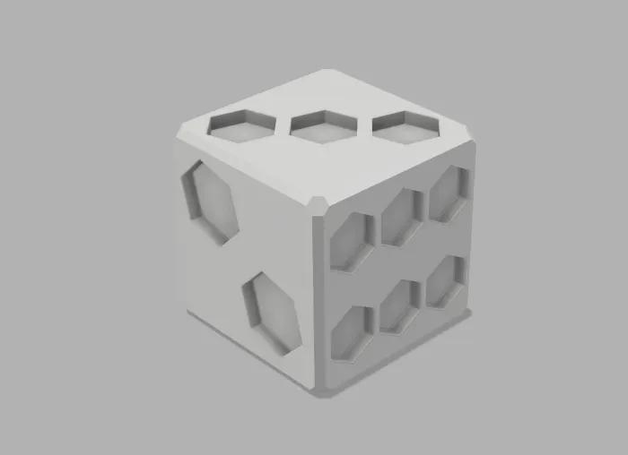Dice with hexagon pattern