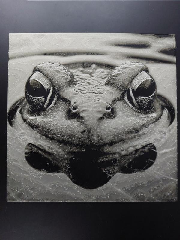 Hueforge frog in water