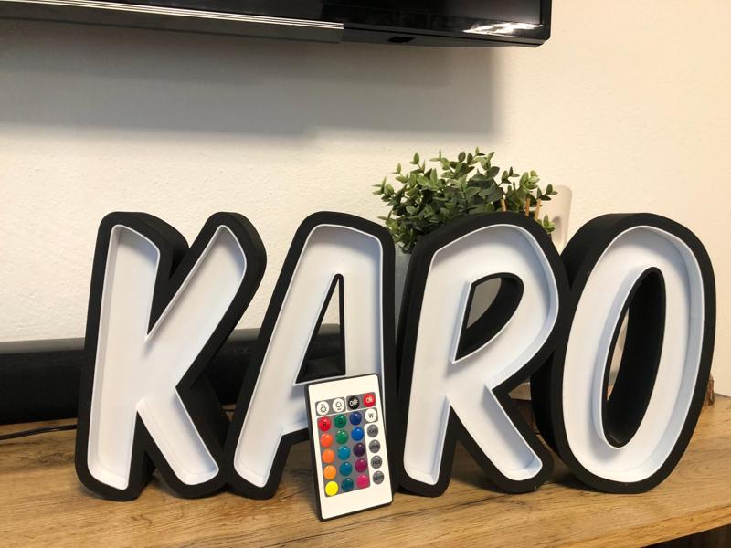 Namenslampe Lightbox Karo Letters