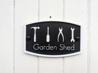 Garden shed outdoor sign