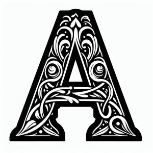 Frottage creation: letter A (version 4)