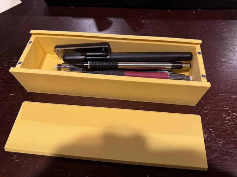 Large Pen/Pencil Box With Sliding Lid