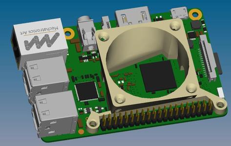 40mm Fan Mount for Raspberry Pi 3 Model B V1.2 (2015)