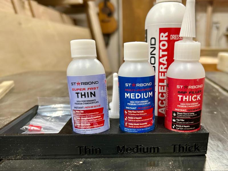 Glue organizer for Starbond super glue