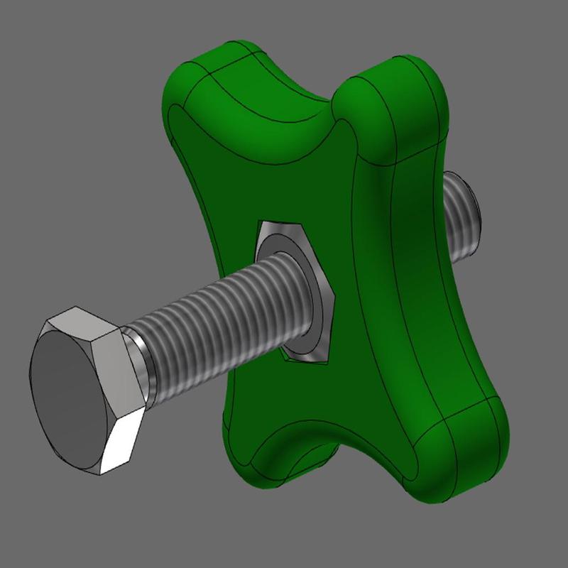 Star handle for M8 hex nut