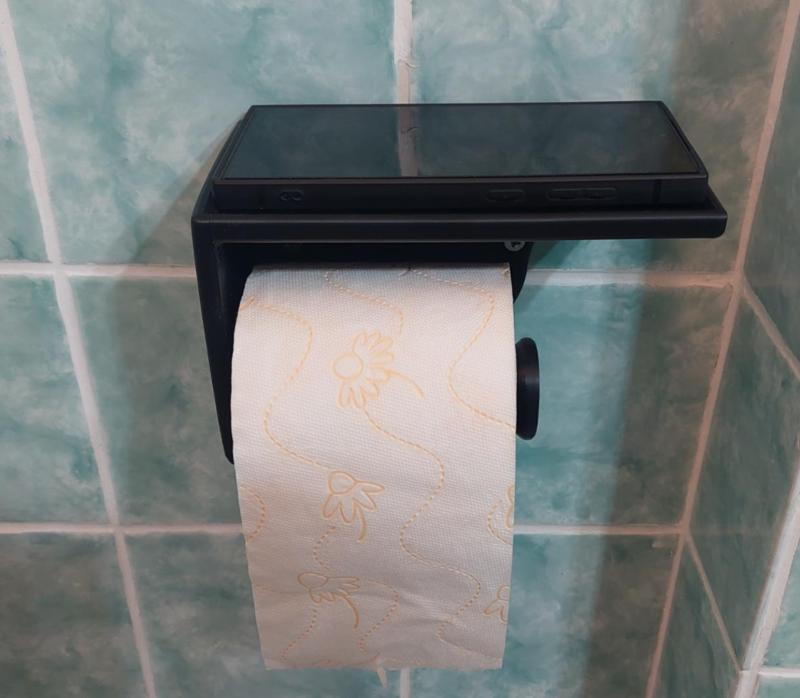 Toilet paper holder with phone holder S24Ultra 