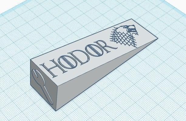 HODOR door stop with Stark logo
