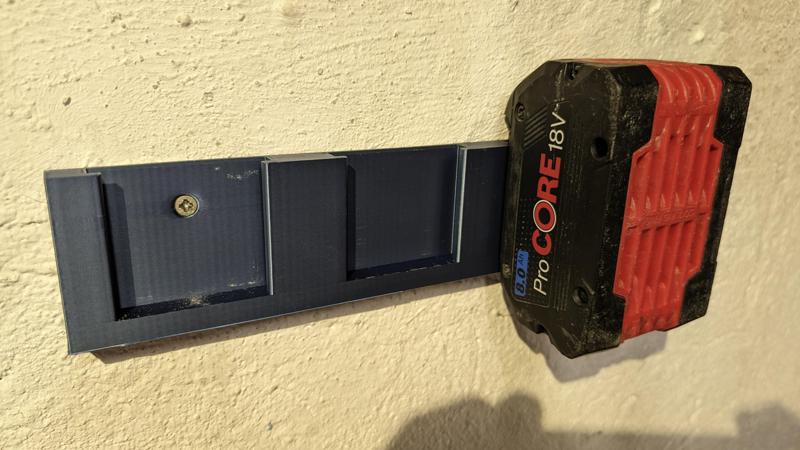 Bosch 18V triple  Battery Holder / Wall Mount / Bracket - fits ProCore!