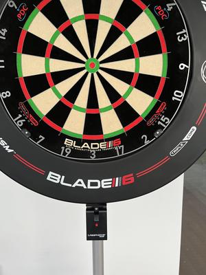 Dart Winmau Laser Oche Holder on Xtreme Dartboard Stand 2