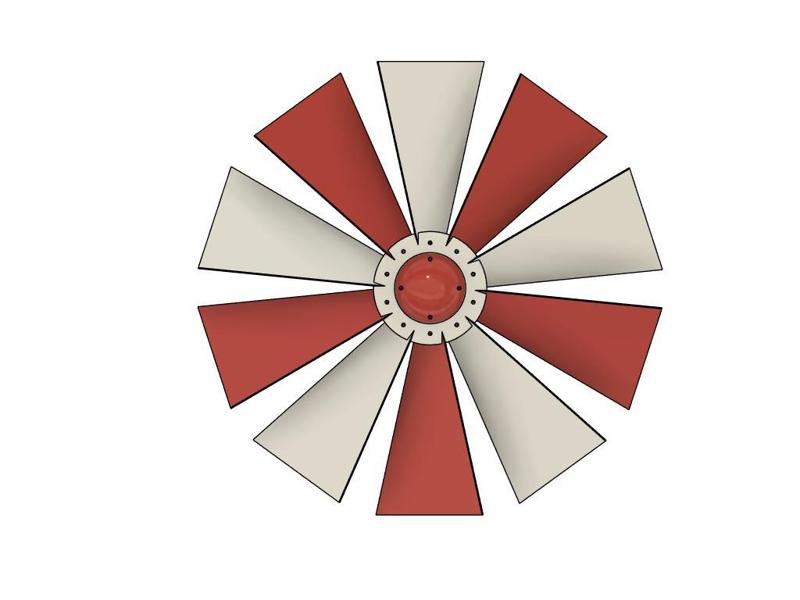 Single Fan 10 Sail Spinner