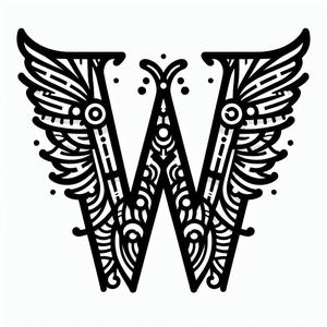 Frottage creation: letter W (version 4)