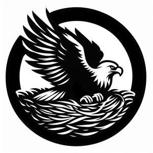 Coaster / wall art / stencil / frottage creation: Eagle (version 4)