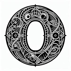 Frottage creation: letter O (version 6)