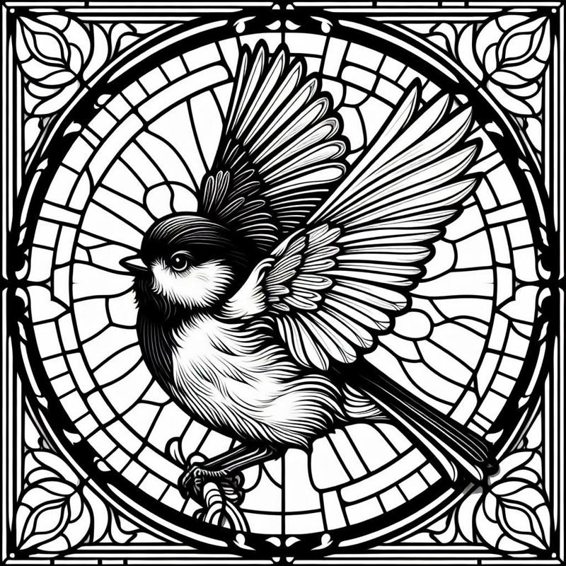 Wall art / coaster: Tit (version 1)