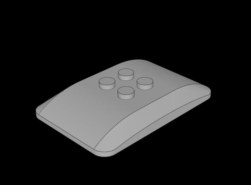 Lego Compatible (98281.dat) Wedge  6 x  4 x  0.667 Quadruple Curved