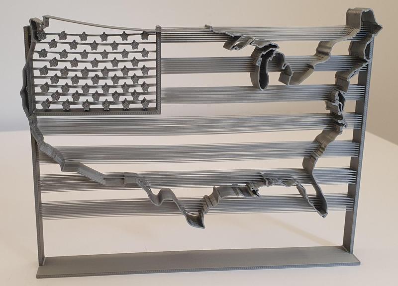 USA Flag in Map - String Art