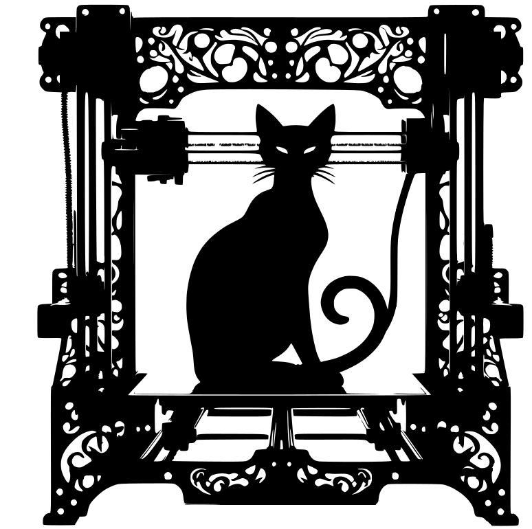 Vintage 3D cat (two colours)