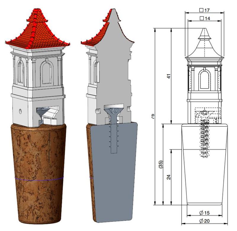 Chapel wine bottle stopper