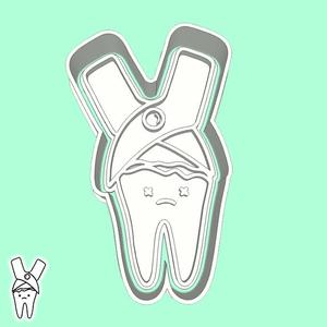 Dentist cookie cutters - tooth extraction (style 1)