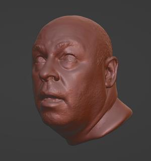 Middle Aged Male Head Looking Up