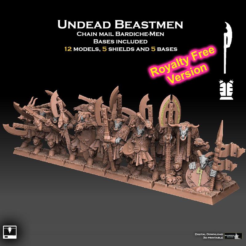 Undead Beastmen Chain Mail Bardiche Men Royalty Free Version